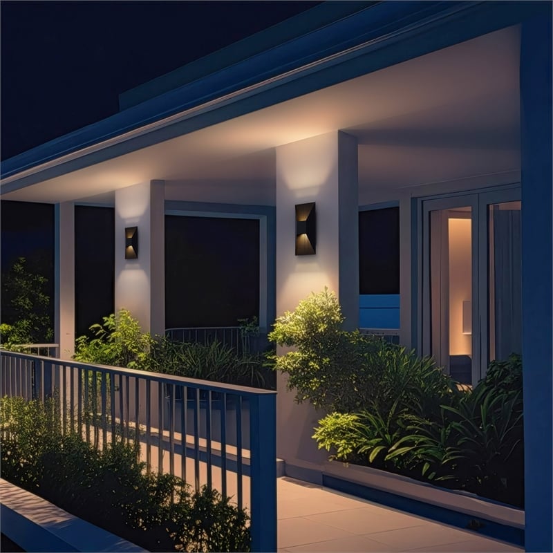 Bowery Hill Modern 12-inch Aluminum LED Outdoor Wall Light Black
