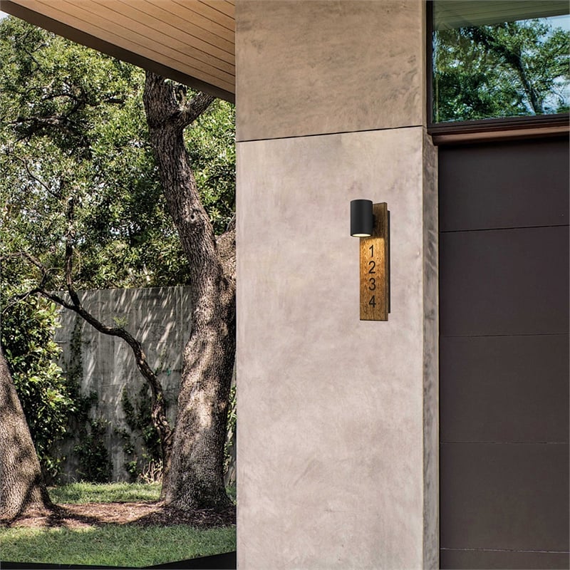 Bowery Hill Modern 19-inch Aluminum LED Outdoor Wall Light Black