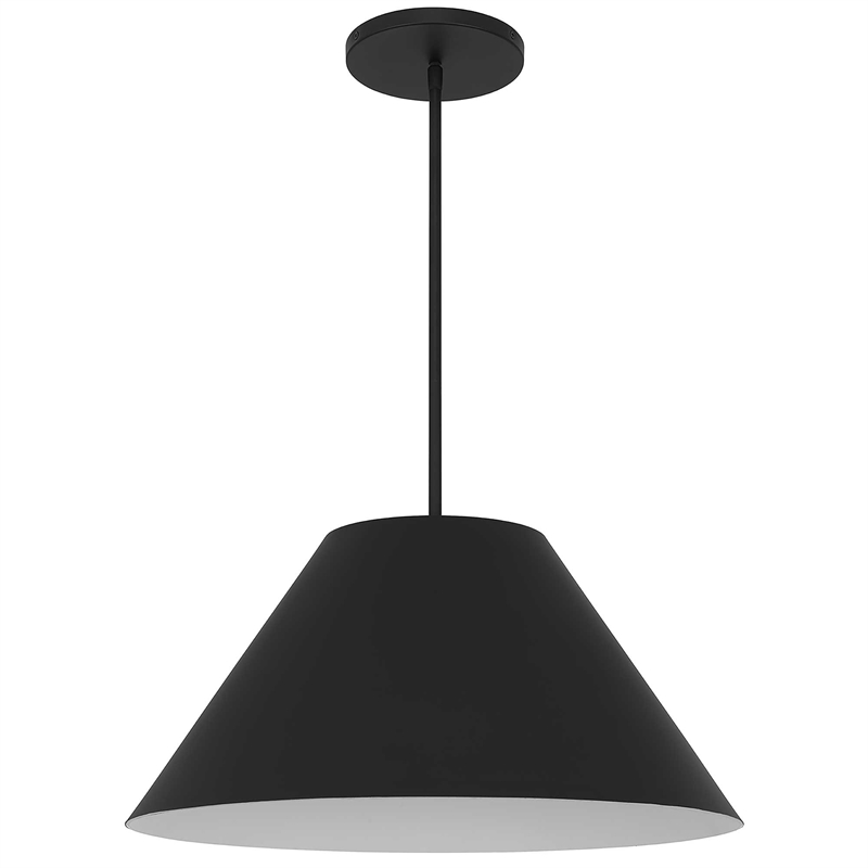 Bowery Hill Modern Aluminum 22-inch LED Outdoor Pendant in Black