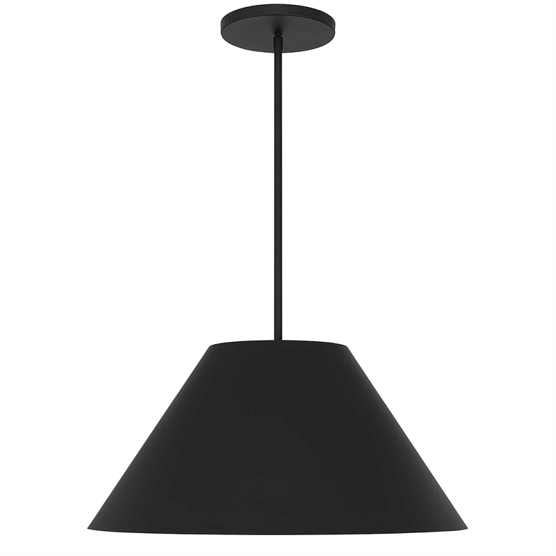 Bowery Hill Modern Aluminum 22-inch LED Outdoor Pendant in Black