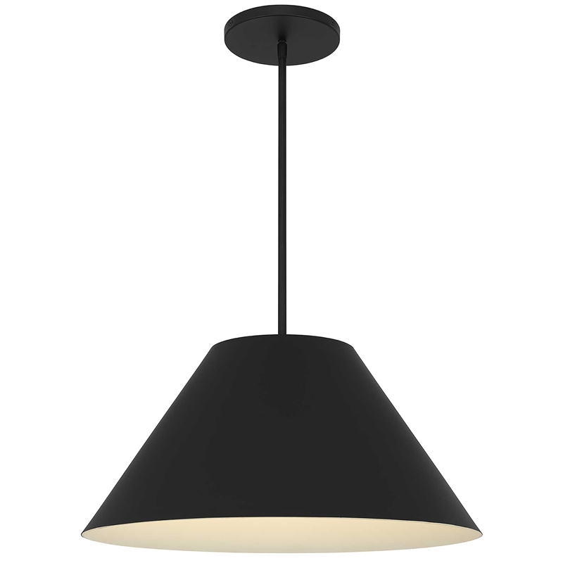 Bowery Hill Modern Aluminum 22-inch LED Outdoor Pendant in Black