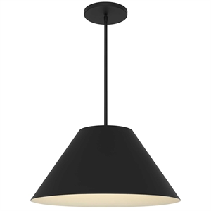 Bowery Hill Modern Aluminum 22-inch LED Outdoor Pendant in Black