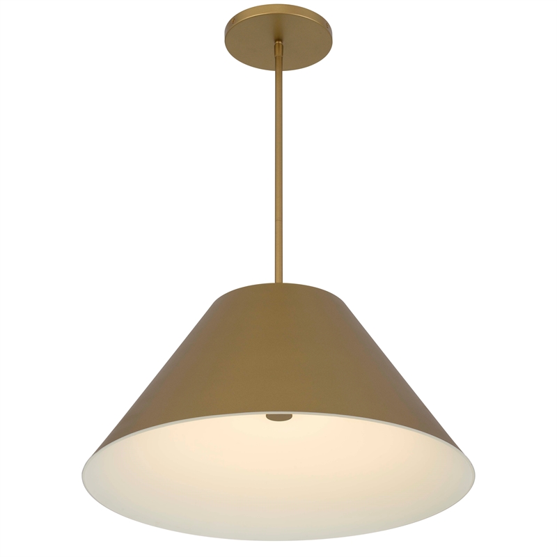 Bowery Hill Modern Aluminum 22-inch LED Outdoor Pendant in Brass
