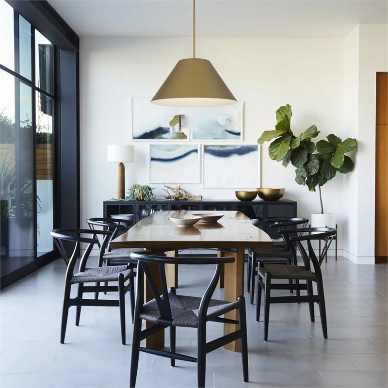 Bowery Hill Modern Aluminum 22-inch LED Outdoor Pendant in Brass