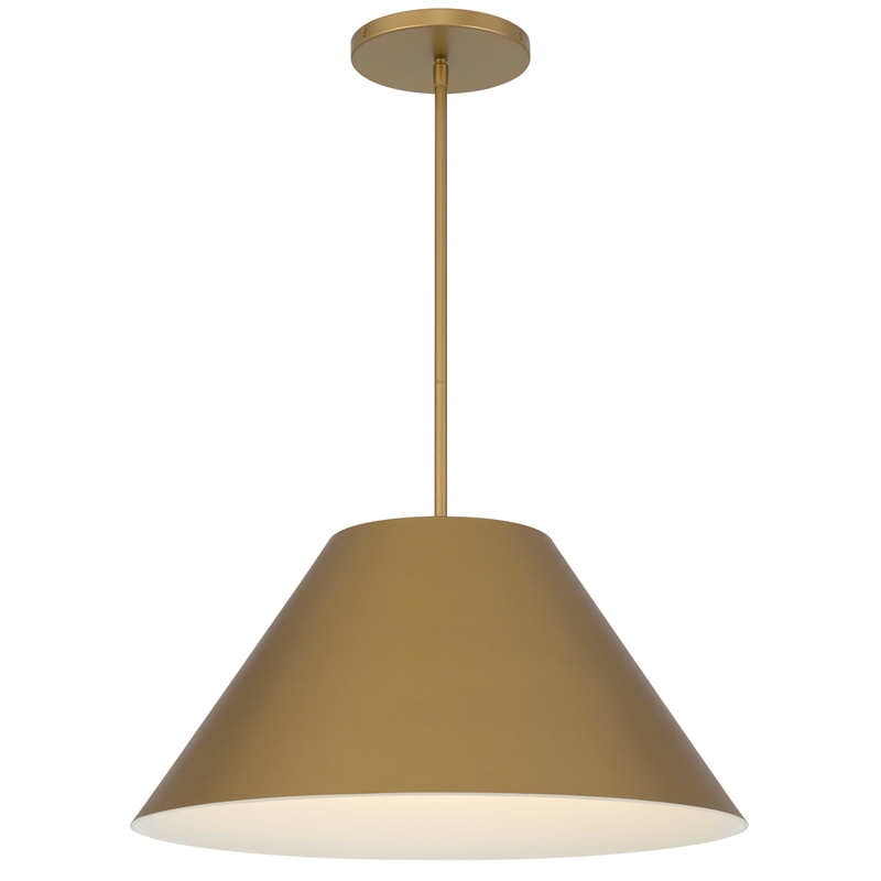Bowery Hill Modern Aluminum 22-inch LED Outdoor Pendant in Brass