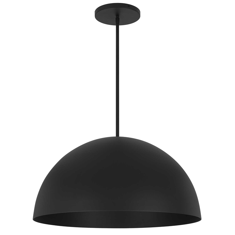 Bowery Hill Modern Aluminum Half 24-inch LED Outdoor Pendant in Black
