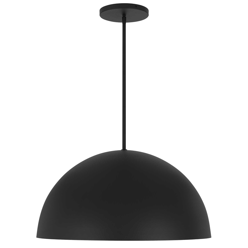 Bowery Hill Modern Aluminum Half 24-inch LED Outdoor Pendant in Black