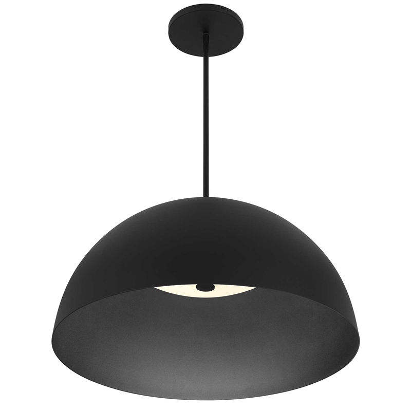 Bowery Hill Modern Aluminum Half 24-inch LED Outdoor Pendant in Black