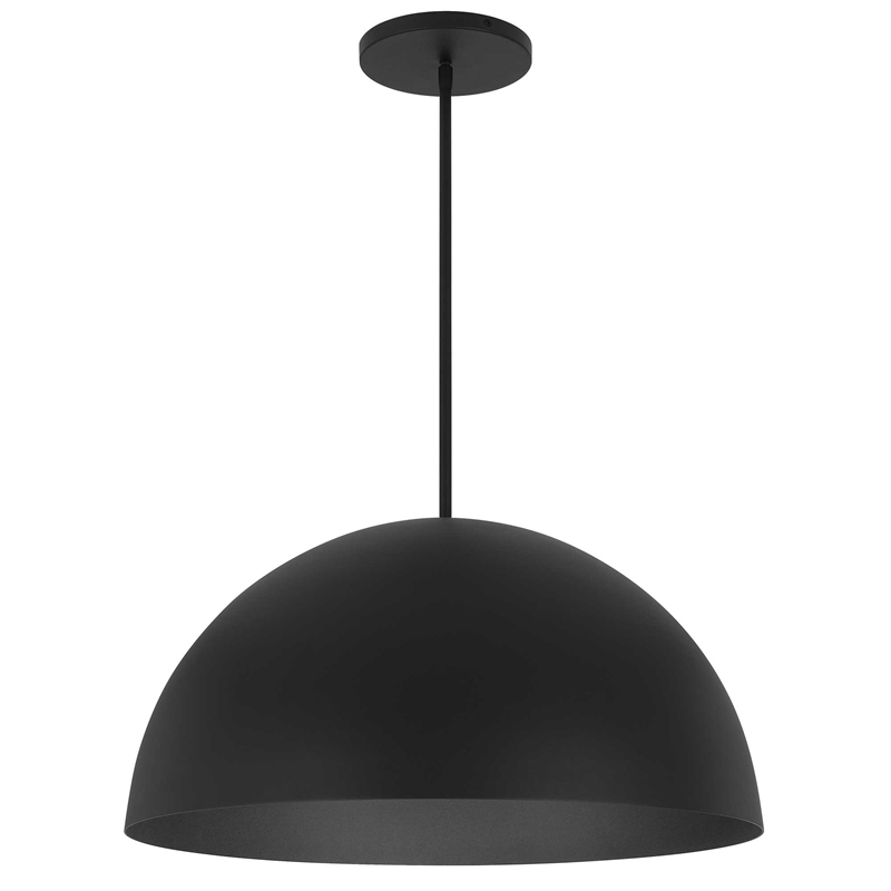 Bowery Hill Modern Aluminum Half 24-inch LED Outdoor Pendant in Black
