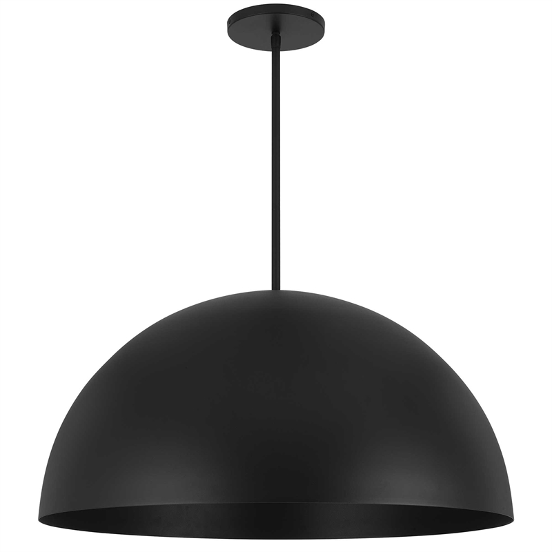 Bowery Hill Modern Aluminum Half 32-inch LED Outdoor Pendant in Black