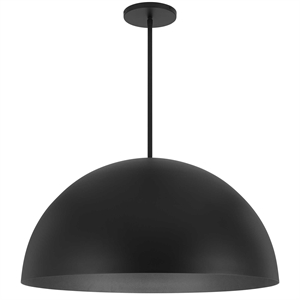 Bowery Hill Modern Aluminum Half 32-inch LED Outdoor Pendant in Black