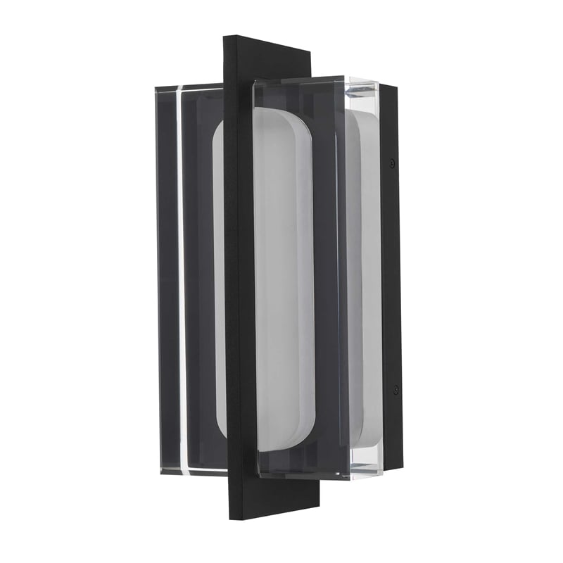 Bowery Hill Modern 14.5-inch Aluminum LED Outdoor Wall Light Black
