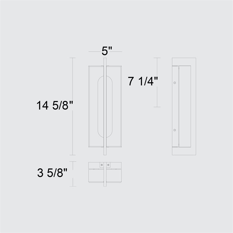 Bowery Hill Modern 14.5-inch Aluminum LED Outdoor Wall Light Black