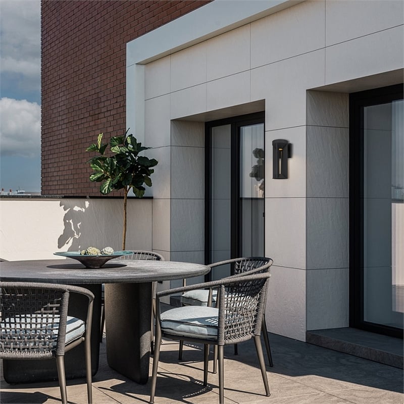 Bowery Hill Modern 12-inch Aluminum LED Outdoor Wall Light Black