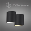 Bowery Hill Modern 3 CCT Aluminum LED Outdoor Wall Light Black