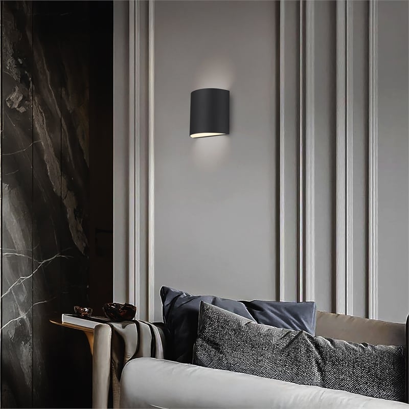 Bowery Hill Modern 3 CCT Aluminum LED Outdoor Wall Light Black