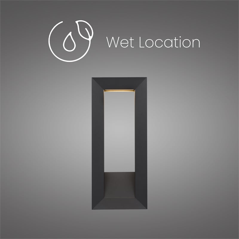 Bowery Hill Modern 22-inch Aluminum LED Outdoor Wall Light Black