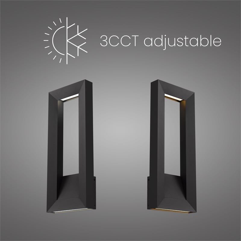 Bowery Hill Modern 22-inch Aluminum LED Outdoor Wall Light Black