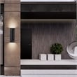 Bowery Hill Modern 18-inch Stainless Steel LED Outdoor Wall Light Black