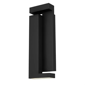 Bowery Hill Modern 18-inch Stainless Steel LED Outdoor Wall Light Black