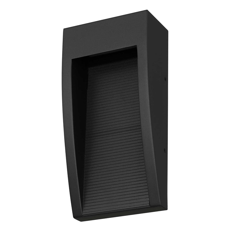 Bowery Hill Modern 10-inch Stainless Steel LED Outdoor Wall Light Black