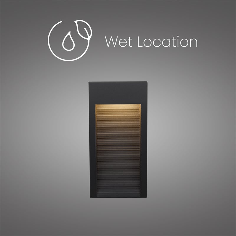 Bowery Hill Modern 10-inch Stainless Steel LED Outdoor Wall Light Black