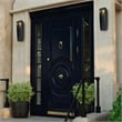 Bowery Hill Modern 16-inch Stainless Steel LED Outdoor Wall Light Black