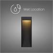 Bowery Hill Modern 16-inch Stainless Steel LED Outdoor Wall Light Black