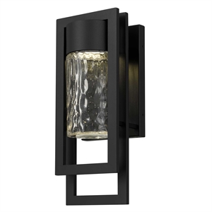 Bowery Hill Modern 15-inch Aluminum LED Outdoor Wall Light Black