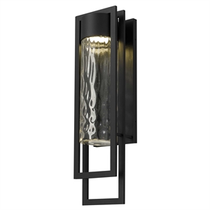 Bowery Hill Modern 25-inch Aluminum LED Outdoor Wall Light Black