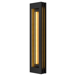 Bowery Hill Modern 38-inch Aluminum LED Outdoor Wall Light Black & Brass