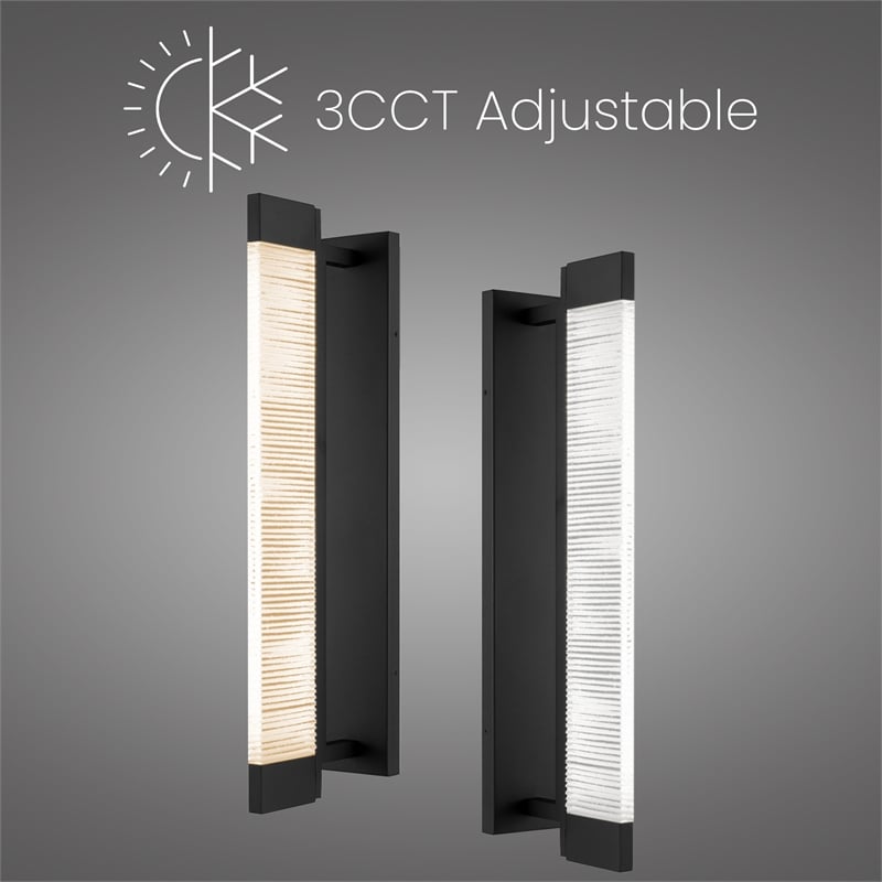 Bowery Hill Modern 26-inch Aluminum LED Outdoor Wall Light Black