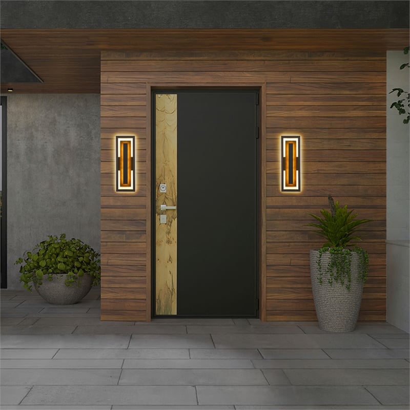 Bowery Hill Modern 20-inch Aluminum LED Outdoor Wall Light in Bronze