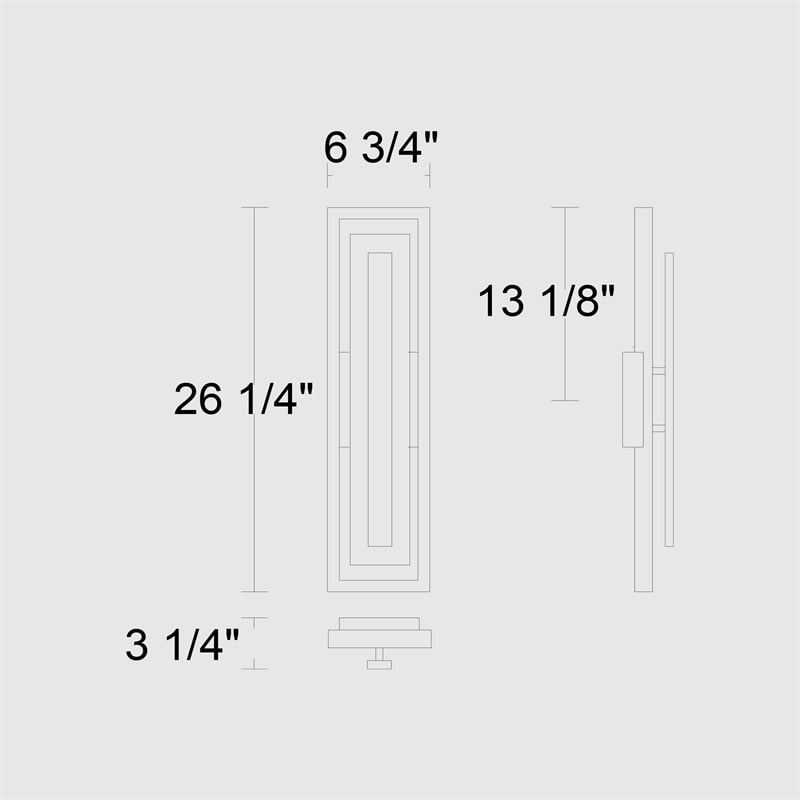 Bowery Hill Modern 26-inch Aluminum LED Outdoor Wall Light in Bronze