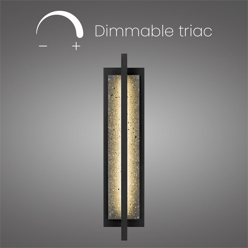 Bowery Hill Modern Aluminum Black 24-inch LED Outdoor Wall Light