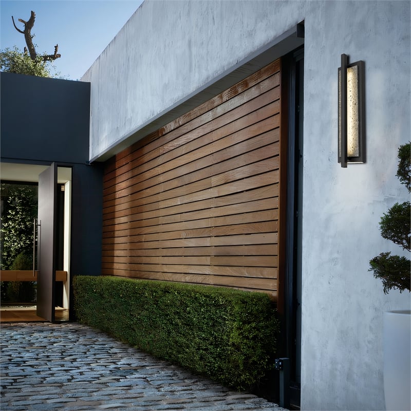 Bowery Hill Modern Aluminum Black 24-inch LED Outdoor Wall Light