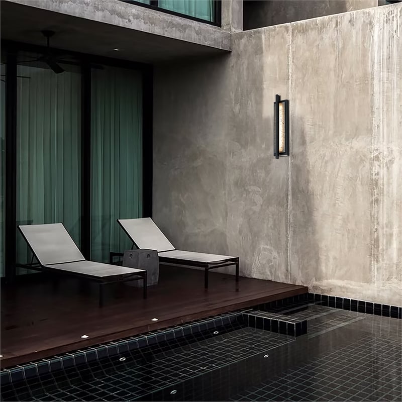 Bowery Hill Modern Aluminum Black 24-inch LED Outdoor Wall Light
