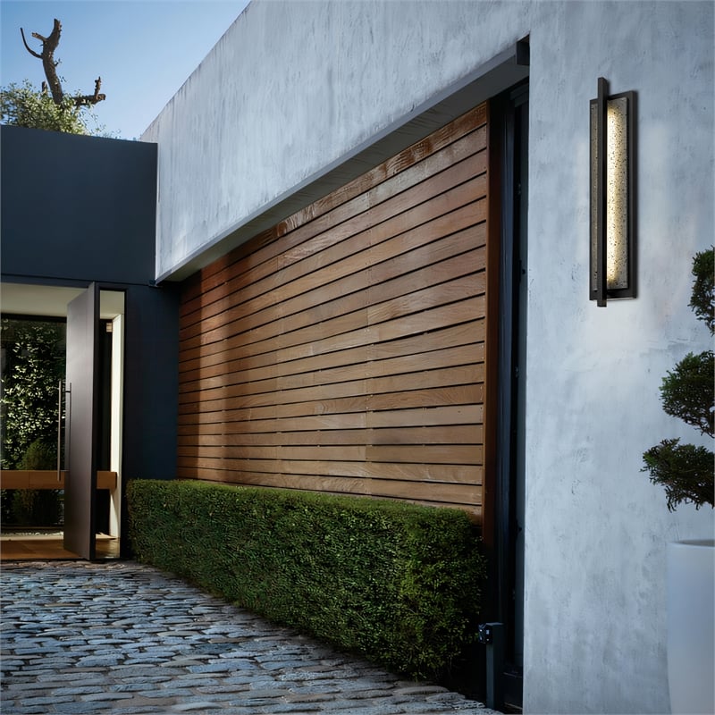Bowery Hill Modern Aluminum Black 32-inch LED Outdoor Wall Light