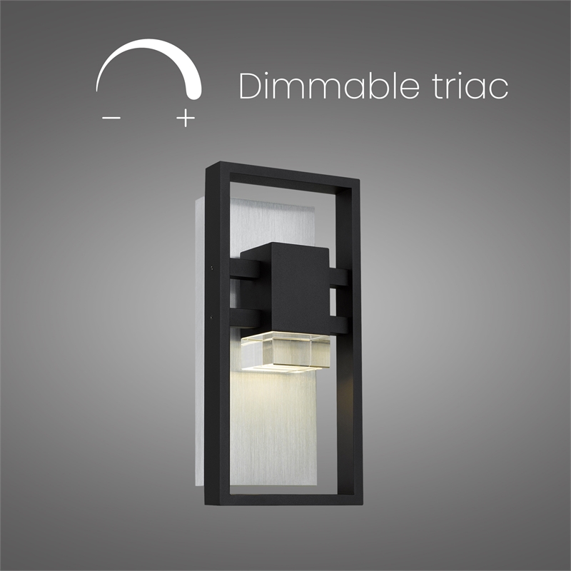 Bowery Hill Modern Aluminum Black 12-inch LED Outdoor Wall Light