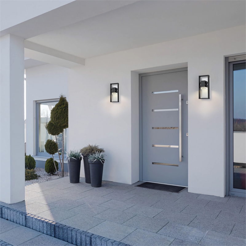 Bowery Hill Modern Aluminum Black 12-inch LED Outdoor Wall Light
