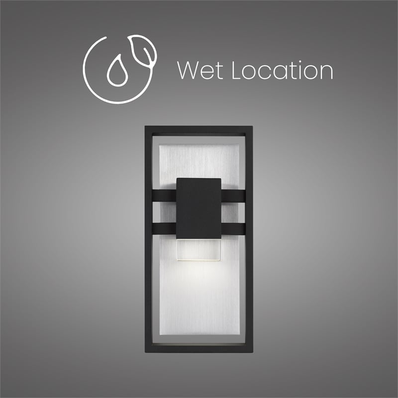 Bowery Hill Modern Aluminum Black 12-inch LED Outdoor Wall Light