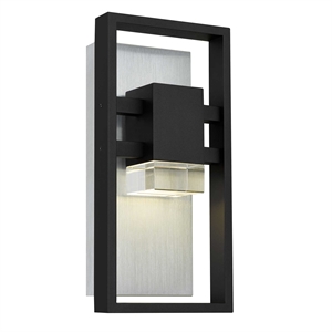 Bowery Hill Modern Aluminum Black 12-inch LED Outdoor Wall Light