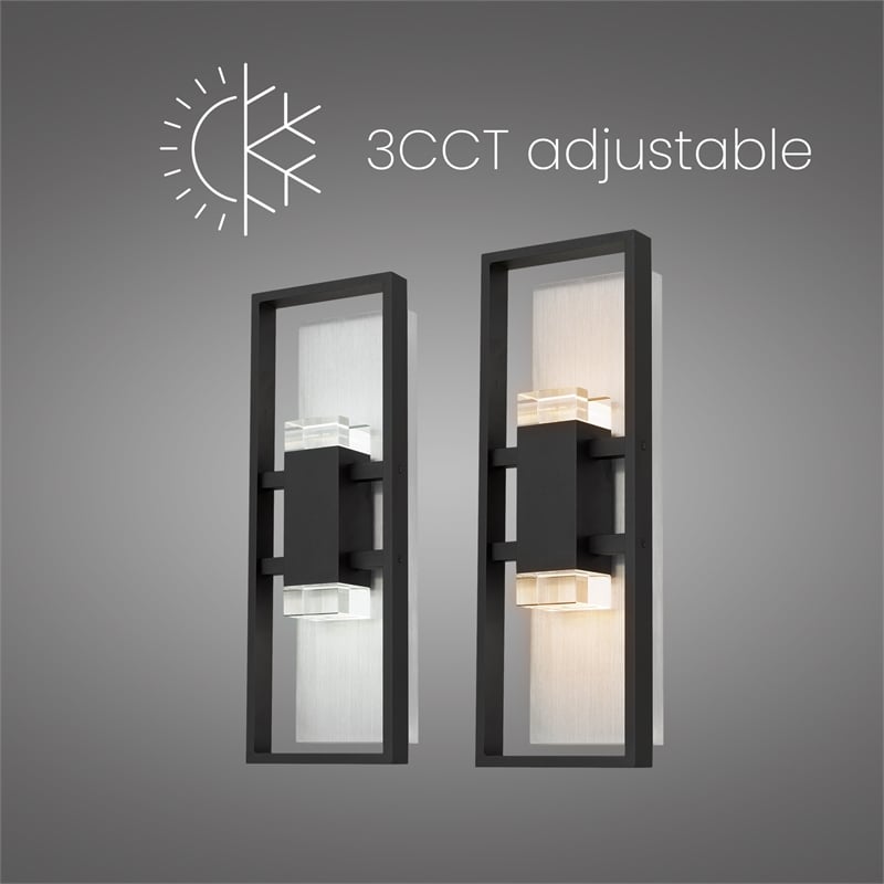 Bowery Hill Modern Aluminum Black 18-inch LED Outdoor Wall Light