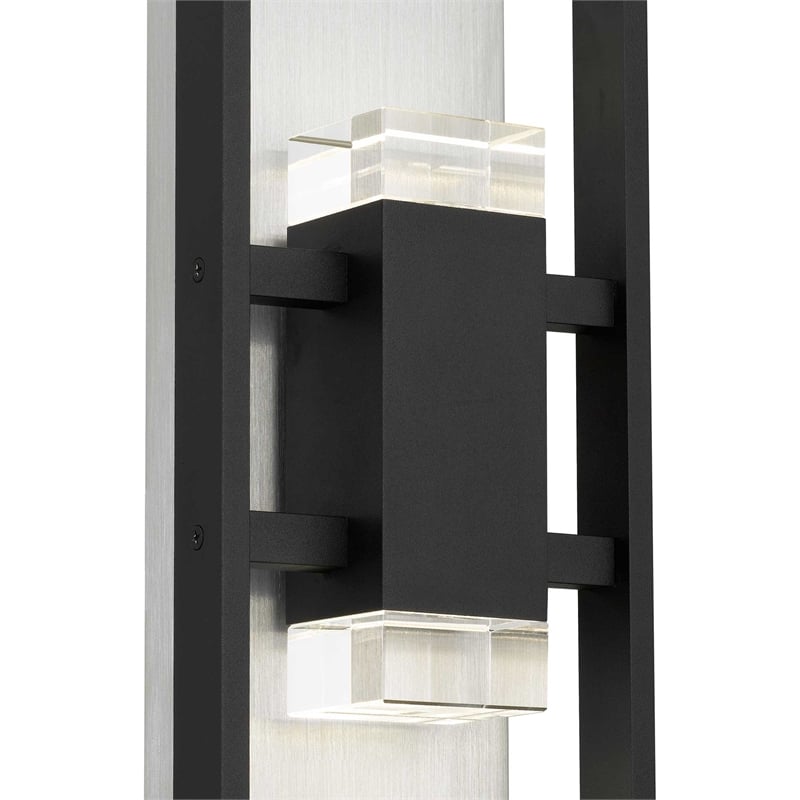 Bowery Hill Modern Aluminum Black 18-inch LED Outdoor Wall Light