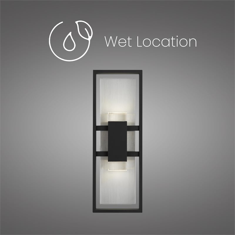 Bowery Hill Modern Aluminum Black 18-inch LED Outdoor Wall Light