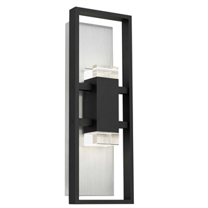 Bowery Hill Modern Aluminum Black 18-inch LED Outdoor Wall Light