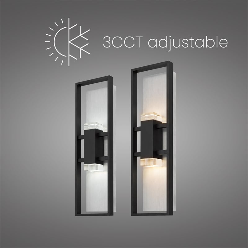 Bowery Hill Modern Aluminum Black 24-inch LED Outdoor Wall Light