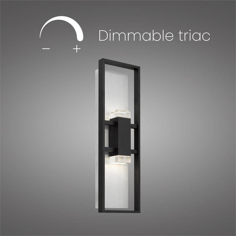 Bowery Hill Modern Aluminum Black 24-inch LED Outdoor Wall Light