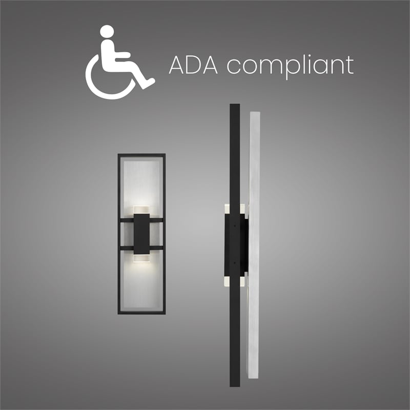 Bowery Hill Modern Aluminum Black 24-inch LED Outdoor Wall Light