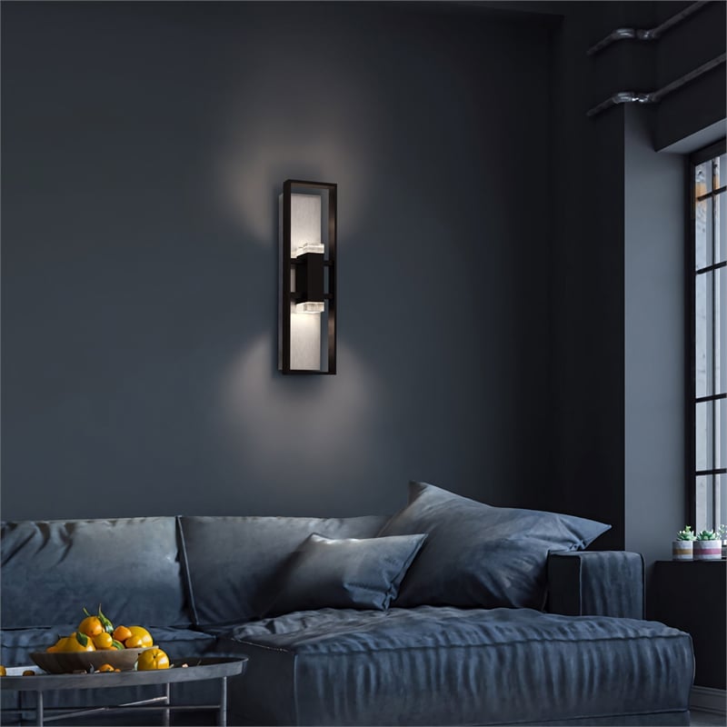 Bowery Hill Modern Aluminum Black 24-inch LED Outdoor Wall Light